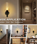 Cozy Farmhouse Style Wall Sconces Set Of Two LED Bulb Included displayed in various indoor settings