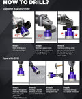 How to use 9 Piece Diamond Hole Saw Kit With Pilot Bit Adapter for drilling tiles and stones using angle grinder and drill.