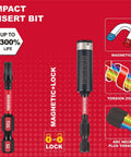 Front view of GEINXURN T25 Torx 2-in. impact bit set with magnetic holder on red packaging