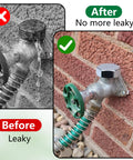 Two Pack Vacuum Breaker Repair Kit For Outside Faucets, Stainless Steel Anti Siphon Frost Free Sillcock Valves Replacement before and after leak repair
