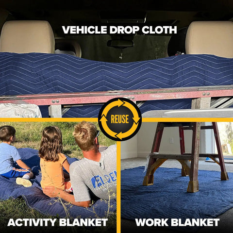 Heavy Duty Moving Blankets 72 By 80 Inches Six Pack Blue Quilted Furniture Pads For Moving, Shipping, And Storage Rugged Polyester Cotton Blend Cushioned Protection For Sofas, Tables, Cabinets, And More