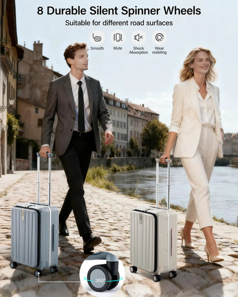 Underseat Carry On Luggage With Wheels Lightweight Hard Shell Top Opening Weekender Case 16 Inch Travel Suitcase for Women and Men