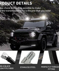 70 Inch 6AN Black Braided Transmission Cooler Lines Kit fittings with jeep in background
