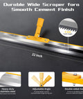 22-inch durable wide scraper part of 20 Inch Self Leveling Spiked Roller Kit With Telescopic Handle For Epoxy And Concrete Leveling.