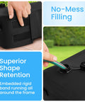 Hand filling Detachable Square Umbrella Base Water Bag 30L 70lb Water Filled Black For Cantilever Stand Security On Windy Days