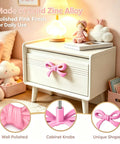 6 Pack Pink Bow Drawer Knobs Rock Solid Zinc Alloy Cabinet Hardware With Vintage Coquette Styling on dresser with pink finish.