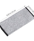 Solid Cut Resistant Forearm Sleeves With A Grippy Nonslip Fit And Thick Reinforced Seaming Built To Dodge Splinters And Scratches On Rough Worksites Or Weekend Garden Projects Reliable Armor That Stays Locked In Wherever You Hustle, gray knit material with black edges, measuring 8.25 in x 4.13 in.