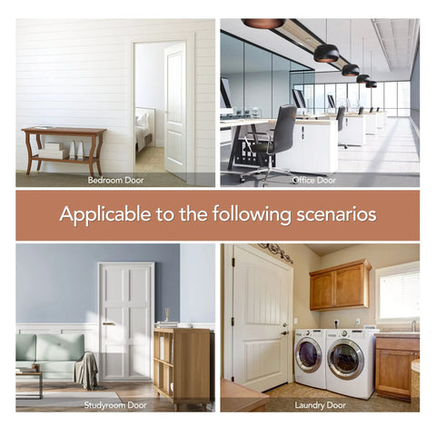 Image showing various doors in bedroom, office, studyroom, and laundry, applicable for Two Pack Adjustable Door Ball Catch Set In Silver.