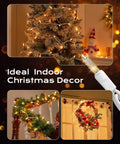 Clear Incandescent Mini Christmas Lights 100-Count On 20 Ft White Wire decorating trees, garlands, and wreaths indoors