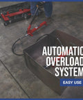 Heavy Duty 10 Ton Hydraulic Portable Ram Kit with pump and snap-lock tubes in use on concrete floor for auto body repair
