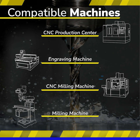 SPEED TIGER carbide square end mill, 3-flute, 3/8 in shank, high-feed U-type design
