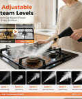 Portable Handheld Steam Cleaner With 1500W High Power For Homes And Kitchens cleaning greasy stovetop with adjustable steam levels.