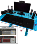 Massive 46 Inch Extended Gaming Mouse Pad Desk Mat With Stitched Edges Extra Thick 0.20 Inch Black Washable Surface