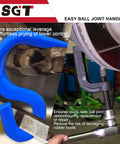 Universal Ball Joint Separator And Puller Tool For Cars, Trucks, And SUVs Two And Three Eighths Inch with prying arms in action.