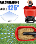 Milwaukee 18V Compatible Salt And Seed Spreader Handheld Fertilizer Spreader With 3.7L Capacity showcasing 125° spread angle.
