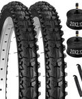 Folding 20x2.125 Mountain Bike Tires Pack With Levers and Schrader Valve Puncture Resistant Replacement Tires For BMX MTB Off Road Riding 57 406 Size Two Pack