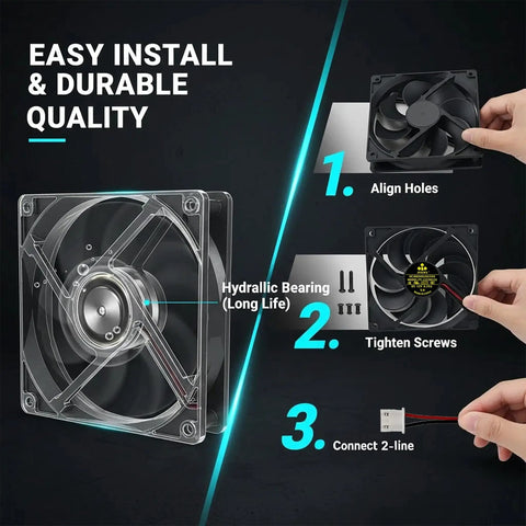 Beefed Up Replacement 3 Pin 9 Blade 12V DC Brushless Ice Maker Fan Upgrade For PY-1225H12S installation steps