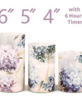 Set of 3 LED Candles With Remote Control Real Wax Look Flickering Lavender Scented Battery Operated Flameless Candles