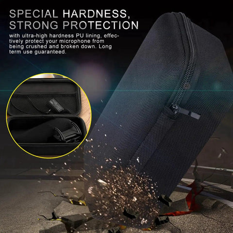 Road Warrior Microphone Case For Sm7b And Mv7 Podcast Mic with durable nylon exterior and inner accessory compartments.