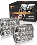 2 Pack 5x7 Inch LED Headlights H6054 6054 H5054 7x6 Sealed Beam Plug And Play H4 9003 High Low Beam for S10, Blazer, Express, Wrangler boxes