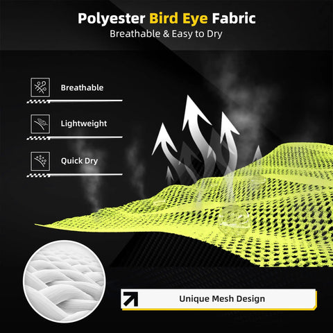 High Visibility Mesh Safety Vest With 10 Pockets, Mic Tabs, Front Zip Closure, polyester fabric detail