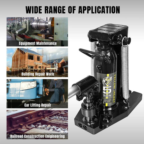 2-In-1 Toe Jack Lift With 5 Ton Top Saddle And 2.5 Ton Claw Low Profile Hydraulic Lift for automotive, machinery, construction use