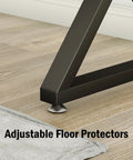 Close-up of adjustable floor protectors on 28 Inch High Metal Table Legs 2 Pack With Adjustable Floor Protectors Dope Durable Welded Cast Iron for Nightstands Coffee Tables Desks And DIY Projects Black.