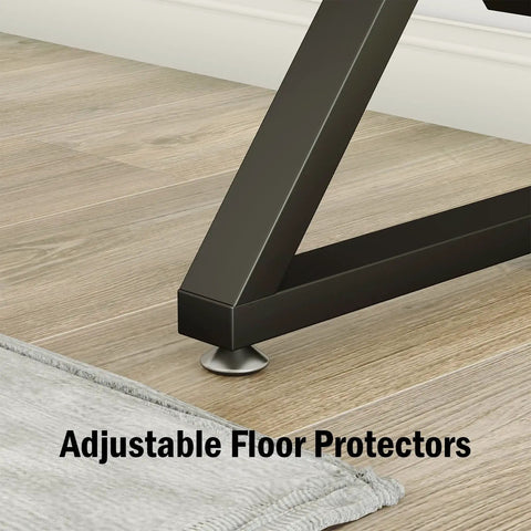 Beefy 28 Inch Metal Table Legs Set of 2 Cast Iron Square Tube X Shaped Dining and Desk Supports with Floor Protectors