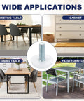 30 Piece Adjustable Furniture Feet Set With M6 Thread Levelers Galvanized Iron for Tables, Cabinets, and Patio Furniture