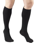 Top Shelf 30-40 Mmhg Graduated Compression Stockings Knee High Closed Toe Unisex Medical Support Hose in black, medium fit.