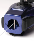 Close-up of the Professional Grade Hella Durable Mini Chalk Line Tool featuring heavy duty aluminum housing and retracting mechanism.