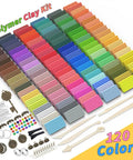 Colorful Polymer Clay Starter Kit With 120 Bright Colors Oven Baked Non Sticky Modeling Clay DIY Jewelry Making Set