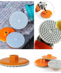 2 Pack Diamond Polishing Pads 3 Inch With Integrated M10 Backing Base For Marble Concrete Stone And Granite Polisher Dry Or Wet
