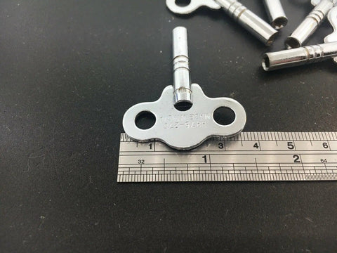 Five Piece Metal Clock Key Set Size 4 Or 3.25 Mm Silver Clock Keys For Repair And DIY Projects New USA Made Durable Clock Parts Kit