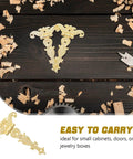 Dope Vintage Zinc Alloy Cabinet Hinges Set Two pieces on wood surface with gold finish for easy install and smooth operation, home decor DIY