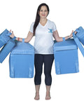 2-Piece Inflatable Posture Blocks Bundle For Portable Posture Therapy Air Pillows Boost Neck Back Support Balance Core Strength And Lower Body Stability During Workouts, blue