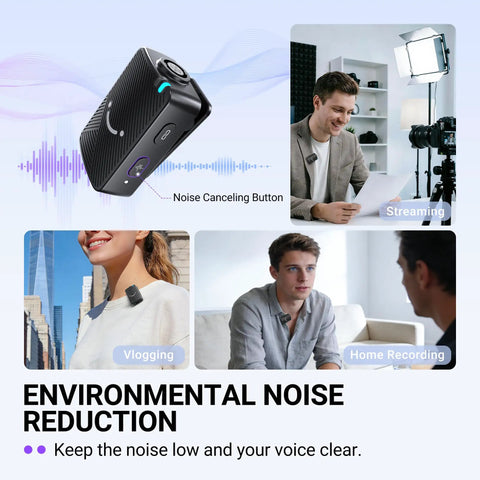 Wireless Lavalier Microphone System For iPhone Android And Cameras 2 Pack Cordless Lapel Mics For Vlog On The Go YouTube