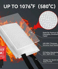 Infographic showing features of 4 Pack 40x40 Inch Fiberglass Fire Blankets With 1 Pair Fire Resistant Gloves And 4 Hooks For Emergency Home And Kitchen