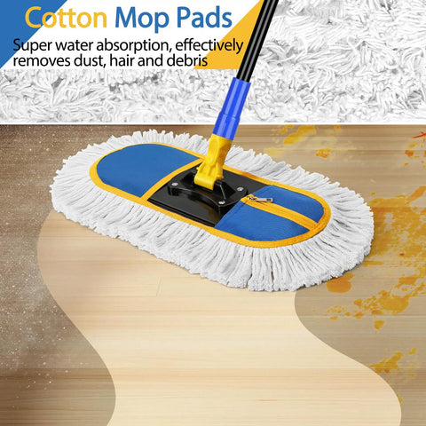 Commercial Dust Mop For Floor Cleaning With 360 Degree Swivel Head Beast Heavy Duty Wet Dry Broom cleaning hardwood floor