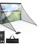 10x7ft Golf Hitting Net With Side Net And Simulator Cloth Portable Steel Frame Golf Cage for indoor outdoor driving practice