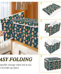 Foldable Storage Bin With Flip Top Lid And Reinforced Handles For Bedroom Closet with festive design showcasing easy folding and storage.