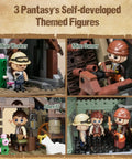 Epic Gold Rush Mining Diorama Set With Motorized Ball Loop And Type C Powered Gear System featuring themed minifigures.