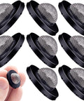 Heavy Duty 8 Pack Hose Water Filter Washers With Mesh Screen Inserts for Garden Hoses and Washing Machines, showing eight washers and hand holding one.