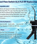 Flow Switch for Hayward Goldline Aquarite Salt Systems and Aqua Rite Pool Chlorine Generators, Reliable Flow Sensor for Hayward Salt Cells, 15 Ft Cable, No-Fuss DIY Replacement for Salt Cell Flow Switch. Black plastic pool flow switch with 15 ft cable