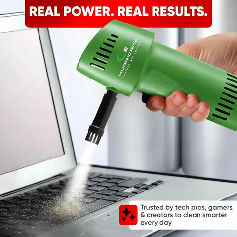 Heavy Duty Beast Rechargeable Air Duster Cordless Cleaner With 220 Plus MPH Blast used to clean keyboard