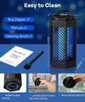 2 In 1 Mosquito Zapper For Indoor And Outdoor Use With 8000mAh Battery USB Rechargeable LED Light Portable Fly Trap with cleaning accessories