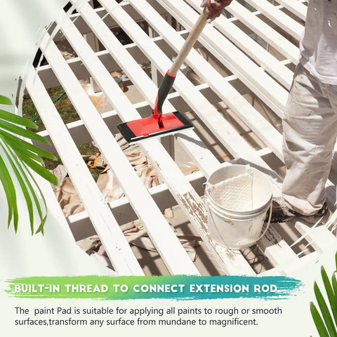 Two Pack 9 Inch Paint Edge Trimmer Tool With 180 Degree Rotating Handle shown in use on white deck slats