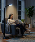 Adjustable Floor Lamp With Full Spectrum Natural Sunlight For Reading, Craft, And Studying, Bendable Neck in living room
