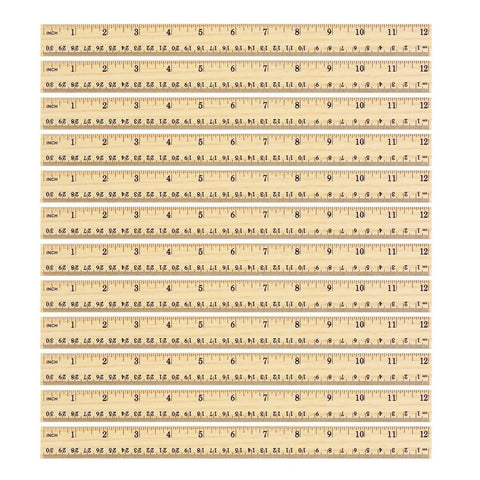 Wooden Ruler Set 12 Pack Dual Scale 12 Inch And 30 Cm For Students And School Use Durable Hardwood With Smooth Finish