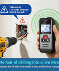 Wall Scanner Stud Finder with Deep Scan 4 Depth Modes-Electronic Stud Detector for Wood,Metal,AC Wires,Pipes,Rebar with LCD Display-Black detecting live AC wires